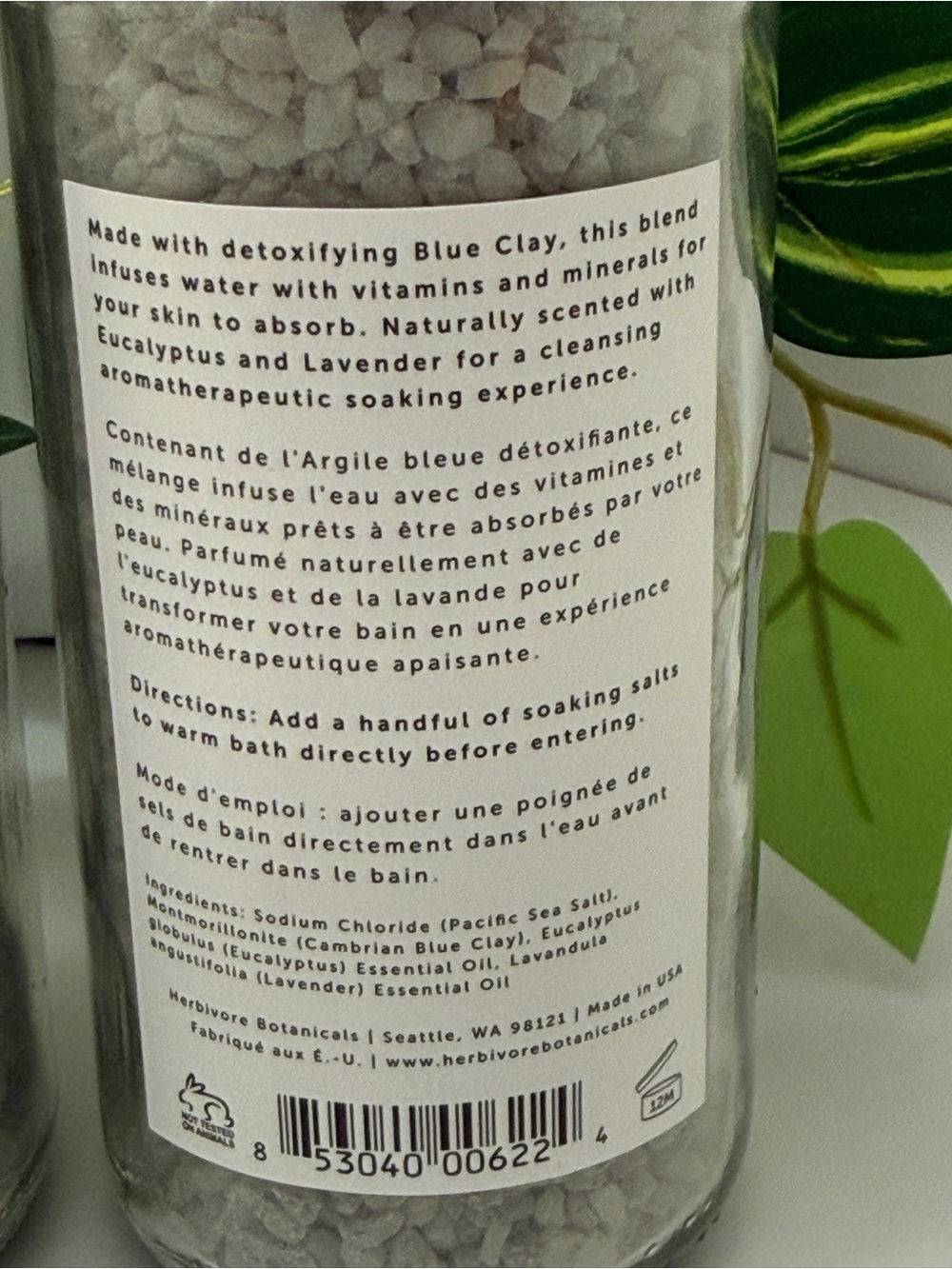 2x HERBIVORE Detox Blue Clay + Eucalyptus Soaking Salts - New & Unused - Picture 3 of 3